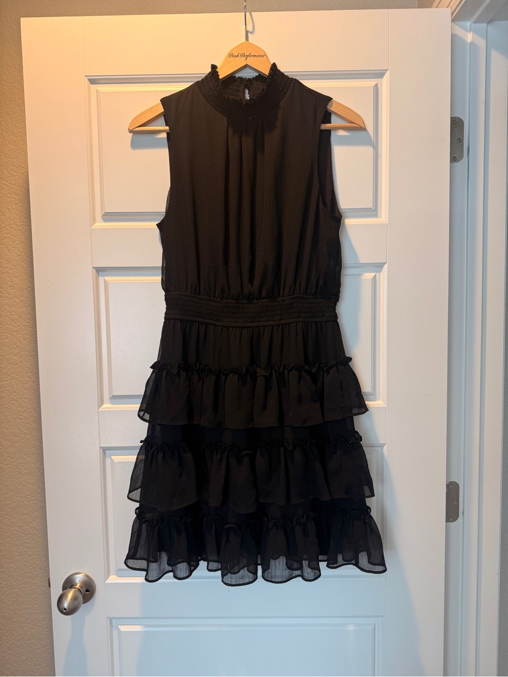 Express Black Ruffled Tiered Midi Dress
